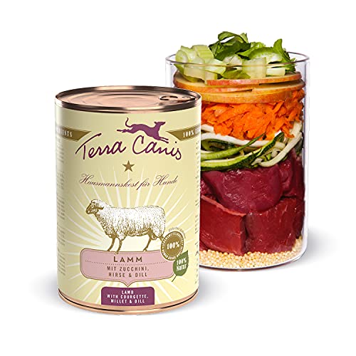 Terra Canis Lamm, Zucchini, Hirse & Dill - Classic Nassfutter, 400g I Premium Hundefutter in 100% Lebensmittelqualität aller Rohstoffe I Reichhaltig & gesund, allergen- & getreidearm, glutenfrei von Terra Canis