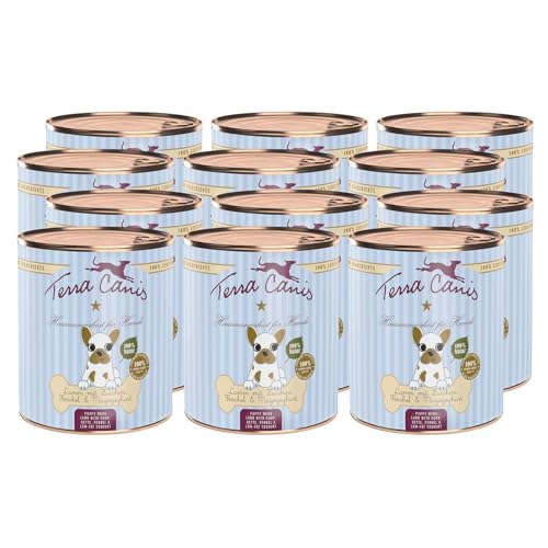 Terra Canis Lamm, Zucchini, Magerquark & Fenchel - Welpen Nassfutter, 12x800g I Premium Hundefutter in 100% Lebensmittelqualität Aller Rohstoffe I Reichhaltig & gesund I Getreide - & glutenfrei von Terra Canis