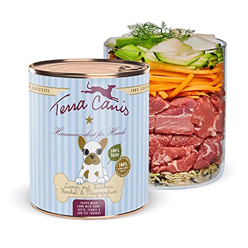 Terra Canis Lamm, Zucchini, Magerquark & Fenchel - Welpen Nassfutter, 800g I Premium Hundefutter in 100% Lebensmittelqualität Aller Rohstoffe I Reichhaltig & gesund I Getreide - & glutenfrei von Terra Canis