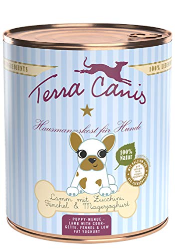 Terra Canis Lamm, Zucchini, Magerquark & Fenchel - Welpen Nassfutter, 800g I Premium Hundefutter in 100% Lebensmittelqualität aller Rohstoffe I Reichhaltig & gesund I Getreide - & glutenfrei von Terra Canis