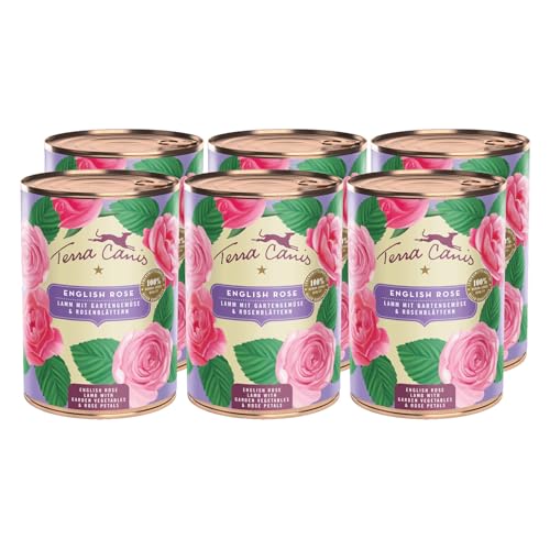 Terra Canis Lamm mit Gartengemüse und Rosenblättern - Flower Menü Englische Rose Nassfutter 6x400g | Premium Hundefutter in 100% Lebensmittelqualität Aller Rohstoffe | Reichhaltig & gesund von Terra Canis