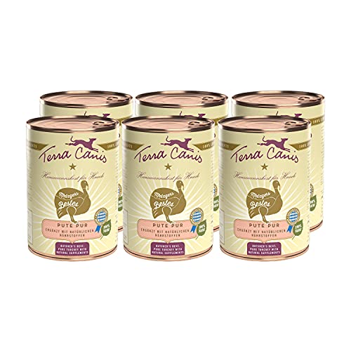 Terra Canis Pute Pur aus Putenherz und Putenleber - Metzgers Bestes Nassfutter, 6x400g I Premium Hundefutter in 100% Lebensmittelqualität Aller Rohstoffe I Reichhaltig & gesund, Getreide & glutenfrei von Terra Canis