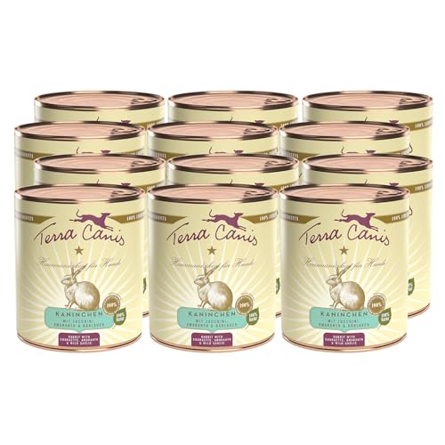 Terra Canis Kaninchen, Zucchini & Amaranth - Classic Nassfutter, 12x800g I Premium Hundefutter in 100% Lebensmittelqualität Aller Rohstoffe I Reichhaltig & gesund, allergen- & getreidearm, glutenfrei von Terra Canis