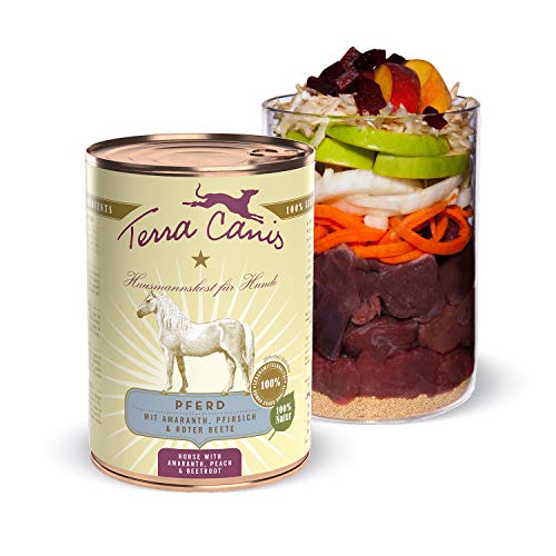 Terra Canis Pferd, Amaranth & Pfirsich - Classic Nassfutter, 400g I Premium Hundefutter in 100% Lebensmittelqualität Aller Rohstoffe I Reichhaltig & gesund, allergen- & getreidearm, glutenfrei von Terra Canis