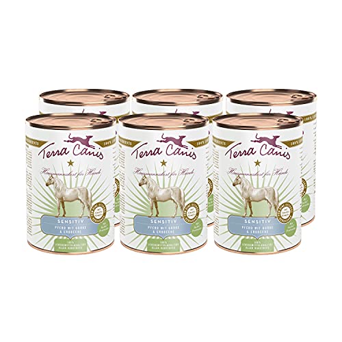 Terra Canis Pferd, Gurke & Erdbeere - Sensitiv Nassfutter, 6x400g I Premium Hundefutter für verdauungssensible Hunde I Allergenfrei, getreidearm & leicht verdaulich von Terra Canis