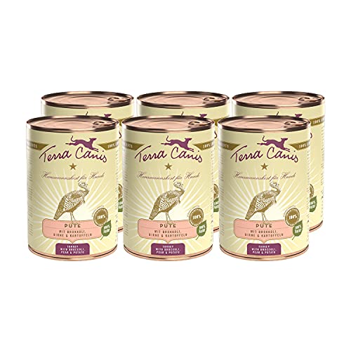 Terra Canis Pute, Brokkoli, Birne & Kartoffel - Classic Nassfutter, 6x400g I Premium Hundefutter in 100% Lebensmittelqualität Aller Rohstoffe I Reichhaltig & gesund, allergen- & getreidearm von Terra Canis