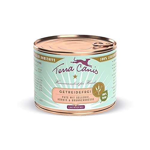 Terra Canis Pute, Sellerie, Kürbis & Brunnkresse - Getreidefreies Nassfutter, 200g I Premium Hundefutter in 100% Lebensmittelqualität Aller Rohstoffe I Reichhaltig, gesund & glutenfrei von Terra Canis