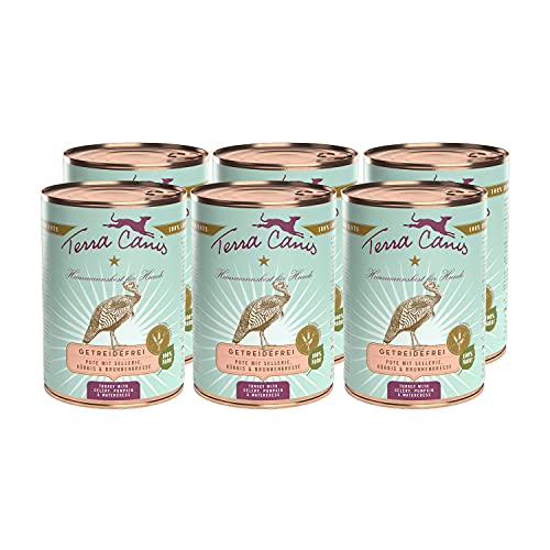 Terra Canis Pute, Sellerie, Kürbis & Brunnkresse - Getreidefreies Nassfutter, 6x400g I Premium Hundefutter in 100% Lebensmittelqualität Aller Rohstoffe I Reichhaltig, gesund & glutenfrei von Terra Canis