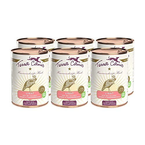 Terra Canis Pute, Sellerie & Ananas - Light Nassfutter, 6x400g I Premium Hundefutter in 100% Lebensmittelqualität Aller Rohstoffe I Kalorien- & fettreduziert, Getreide- & glutenfrei von Terra Canis