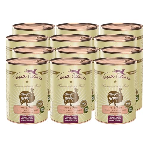 Terra Canis Pute Pur aus Putenherz und Putenleber - Metzgers Bestes Nassfutter, 12x400g I Premium Hundefutter in 100% Lebensmittelqualität Aller Rohstoffe I Reichhaltig & gesund, Getreide & glutenfrei von Terra Canis