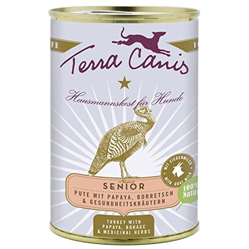Terra Canis | Pute mit Papaya, Borretsch und Gesundheitskräutern für Senioren | 12 x 400 g von Terra Canis