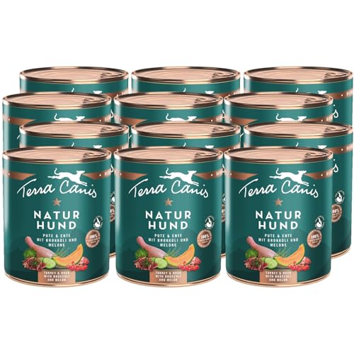 Terra Canis Pute & Ente mit Brokkoli und Melone - Naturhund, 12x800g | Premium Hundefutter in 100% Lebensmittelqualität Aller Rohstoffe | Getreide- & glutenfrei von Terra Canis