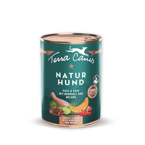 Terra Canis Pute & Ente mit Brokkoli und Melone - Naturhund, 400g | Premium Hundefutter in 100% Lebensmittelqualität Aller Rohstoffe | Getreide- & glutenfrei von Terra Canis