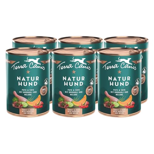 Terra Canis Pute & Ente mit Brokkoli und Melone - Naturhund, 6x400g | Premium Hundefutter in 100% Lebensmittelqualität Aller Rohstoffe | Getreide- & glutenfrei von Terra Canis