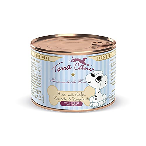 Terra Canis Rind, Apfel, Hagebutte & Karotte - Welpen Nassfutter, 200g I Premium Hundefutter in 100% Lebensmittelqualität Aller Rohstoffe I Reichhaltig & gesund I Allergenarm & Getreidefrei von Terra Canis