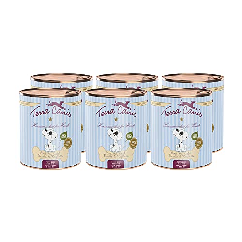 Terra Canis Rind, Apfel, Hagebutte & Karotte - Welpen Nassfutter, 6x800g I Premium Hundefutter in 100% Lebensmittelqualität aller Rohstoffe I Reichhaltig & gesund I Allergenarm & Getreidefrei von Terra Canis