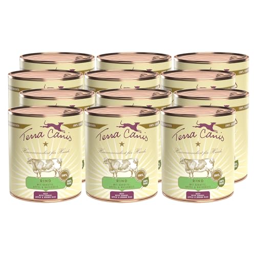 Terra Canis Rind, Karotte & Naturreis - Classic Nassfutter, 12x400g I Premium Hundefutter in 100% Lebensmittelqualität Aller Rohstoffe I Reichhaltig & gesund, allergen- & getreidearm, glutenfrei von Terra Canis