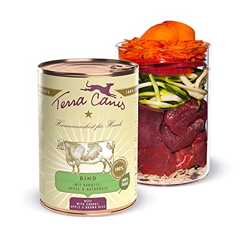 Terra Canis Rind, Karotte & Naturreis - Classic Nassfutter, 400g I Premium Hundefutter in 100% Lebensmittelqualität Aller Rohstoffe I Reichhaltig & gesund, allergen - & getreidearm, glutenfrei von Terra Canis