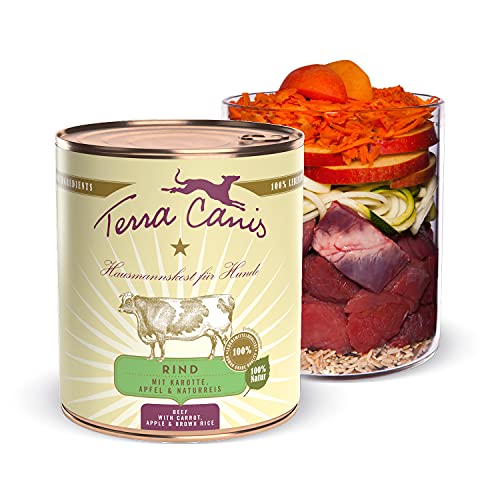 Terra Canis Rind, Karotte & Naturreis - Classic Nassfutter, 800g I Premium Hundefutter in 100% Lebensmittelqualität Aller Rohstoffe I Reichhaltig & gesund, allergen- & getreidearm, glutenfrei von Terra Canis