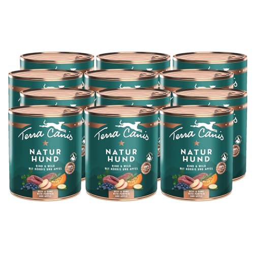 Terra Canis Rind & Wild mit Kürbis, Apfel und Blaubeere - Naturhund, 12x400g | Premium Hundefutter in 100% Lebensmittelqualität Aller Rohstoffe | Getreide- & glutenfrei von Terra Canis