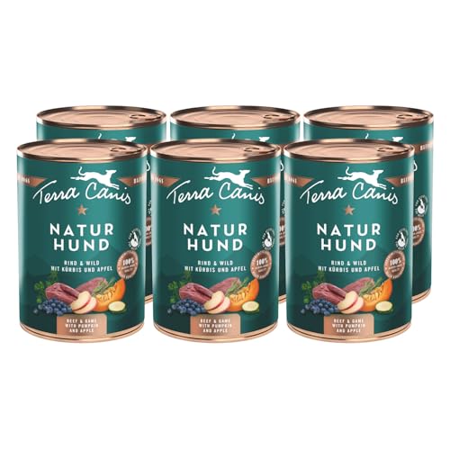 Terra Canis Rind & Wild mit Kürbis, Apfel und Blaubeere - Naturhund, 6x400g | Premium Hundefutter in 100% Lebensmittelqualität Aller Rohstoffe | Getreide- & glutenfrei von Terra Canis