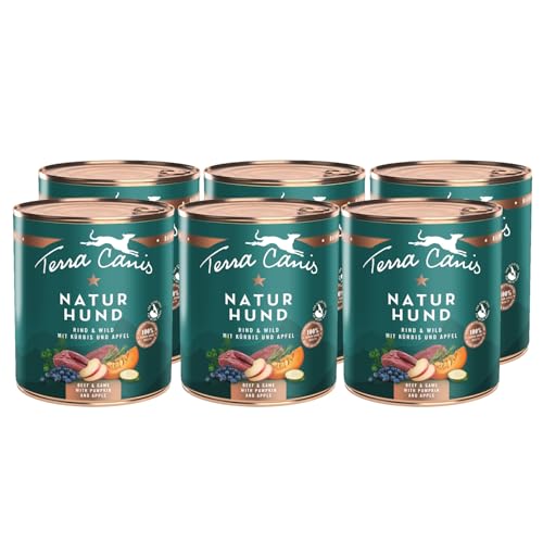 Terra Canis Rind & Wild mit Kürbis, Apfel und Blaubeere - Naturhund, 6x800g | Premium Hundefutter in 100% Lebensmittelqualität Aller Rohstoffe | Getreide- & glutenfrei von Terra Canis