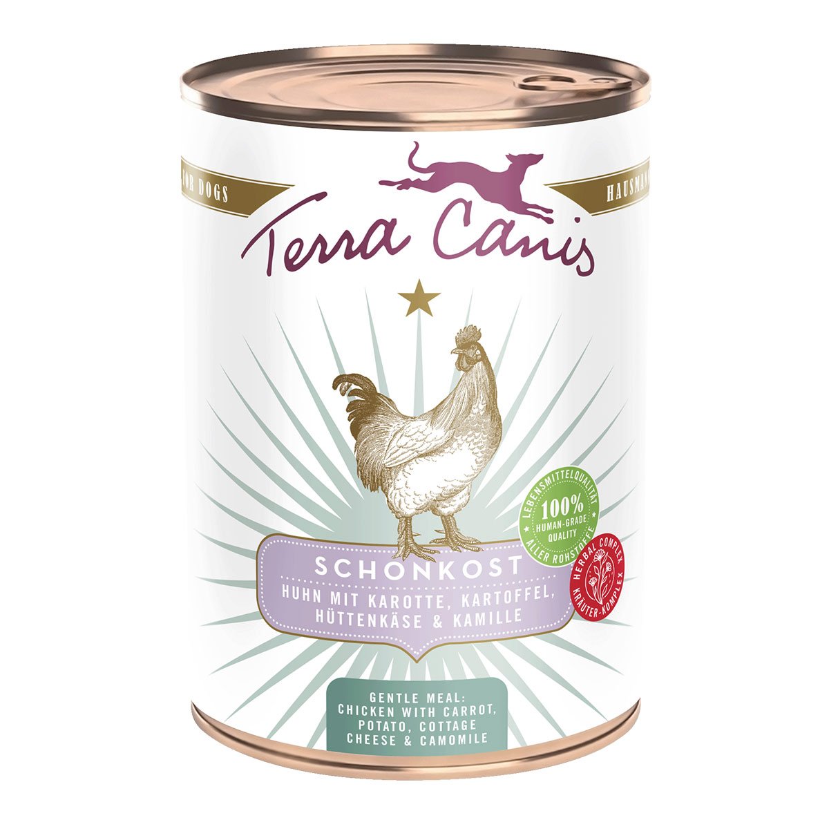 Terra Canis Schonkost Huhn, Karotte, Kartoffel, Hüttenkäse & Kamille 6x400g von Terra Canis