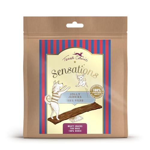 Terra Canis Sensations - Jolly Jerkies 90g I ideal als Kaubeschäftigung I Premium Snack für Hunde in 100% Lebensmittelqualität Aller Rohstoffe I Getreidefrei & glutenfrei (Pferd) von Terra Canis