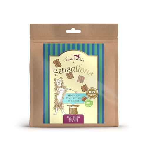 Terra Canis Sensations - Mighty Munchies 90g I Softe Textur und besonders schmackhaft I Premium Snack für Hunde in 100% Lebensmittelqualität Aller Rohstoffe I Getreidefrei & glutenfrei (Fisch) von Terra Canis