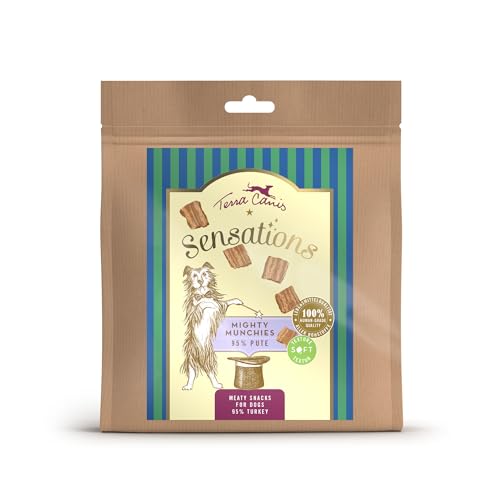 Terra Canis Sensations - Mighty Munchies 90g I Softe Textur und besonders schmackhaft I Premium Snack für Hunde in 100% Lebensmittelqualität Aller Rohstoffe I Getreidefrei & glutenfrei (Pute) von Terra Canis