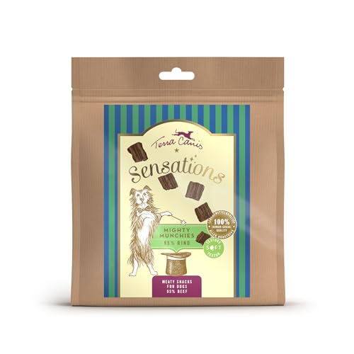 Terra Canis Sensations - Mighty Munchies 90g I Softe Textur und besonders schmackhaft I Premium Snack für Hunde in 100% Lebensmittelqualität Aller Rohstoffe I Getreidefrei & glutenfrei (Rind) von Terra Canis