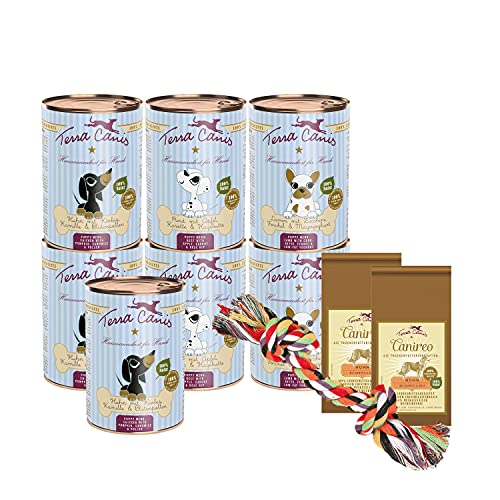 Terra Canis Kennenlernpaket M - Welpe, 7x400g, 2X 10g Canireo & Goodie I Premium Hundefutter in 100% Lebensmittelqualität Aller Rohstoffe I Reichhaltig & gesund I Allergenarm & glutenfrei von Terra Canis