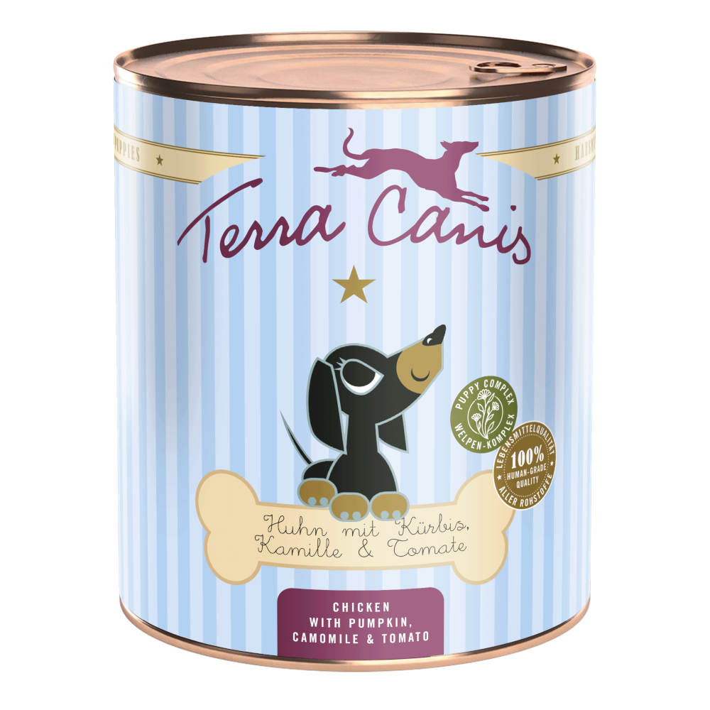 Terra Canis Welpenmenü 6 x 800 g - Huhn mit Kürbis, Kamille & Tomate von Terra Canis