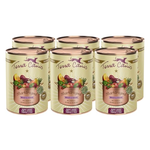 Terra Canis Wild, Huhn, Kürbis, Birne & Thymian - Marktragout, 6x385g I Premium Hundefutter in 100% Lebensmittelqualität Aller Rohstoffe I Reichhaltig & gesund, allergenarm & glutenfrei von Terra Canis