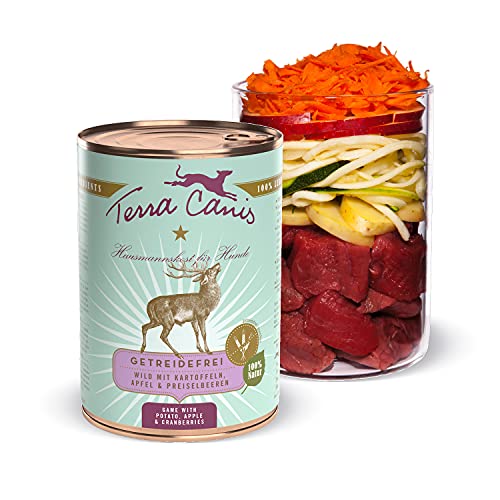 Terra Canis Wild, Kartoffel, Apfel & Preiselbeere - Getreidefreies Nassfutter, 400g I Premium Hundefutter in 100% Lebensmittelqualität Aller Rohstoffe I Reichhaltig & gesund, allergenarm & glutenfrei von Terra Canis