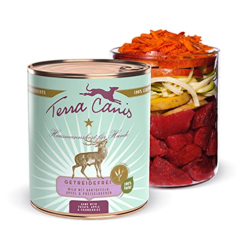 Terra Canis Wild, Kartoffel, Apfel & Preiselbeere - Getreidefreies Nassfutter, 800g I Premium Hundefutter in 100% Lebensmittelqualität aller Rohstoffe I Reichhaltig & gesund, allergenarm & glutenfrei von Terra Canis