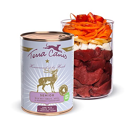 Terra Canis Wild, Tomate, Apfel & Gesundheitskräuter - Senior Nassfutter, 400g I Premium Hundefutter in 100% Lebensmittelqualität aller Rohstoffe I Reichhaltig & gesund I Allergen- & getreidearm von Terra Canis