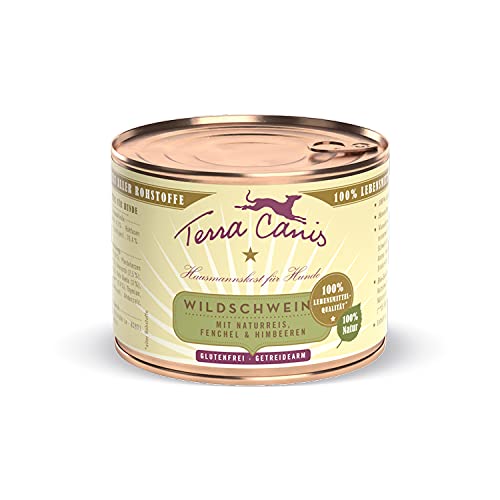 Terra Canis Wildschwein, Naturreis & Fenchel - Classic Nassfutter, 200g I Premium Hundefutter in 100% Lebensmittelqualität Aller Rohstoffe I Reichhaltig & gesund, allergen- & getreidearm, glutenfrei von Terra Canis