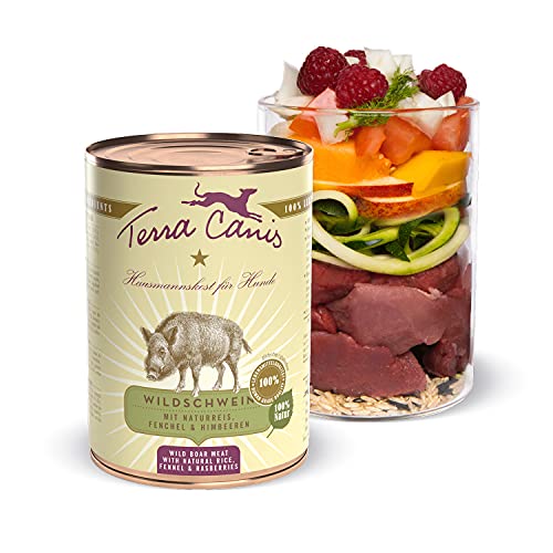 Terra Canis Wildschwein, Naturreis & Fenchel - Classic Nassfutter, 400g I Premium Hundefutter in 100% Lebensmittelqualität Aller Rohstoffe I Reichhaltig & gesund, allergen- & getreidearm, glutenfrei von Terra Canis