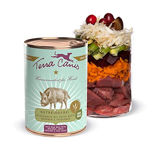 Terra Canis Wildschwein, Rote Bete, Maronen & Chiasamen - Getreidefreies Nassfutter, 400g I Premium Hundefutter in 100% Lebensmittelqualität Aller Rohstoffe I Reichhaltig, gesund & glutenfrei von Terra Canis