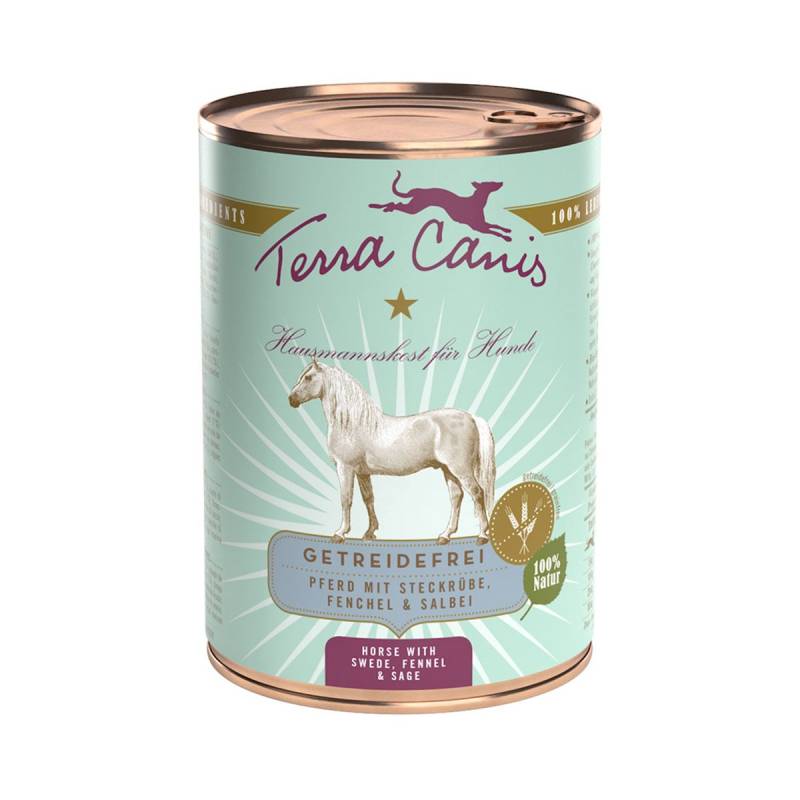 Terra Canis getreidefrei Pferd mit Steckrübe, Fenchel & Salbei 12x400g von Terra Canis