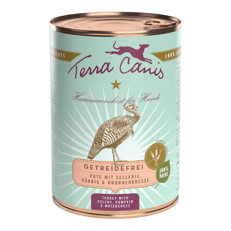 Terra Canis getreidefrei Pute mit Sellerie, Kürbis und Brunnenkresse 12x400g von Terra Canis