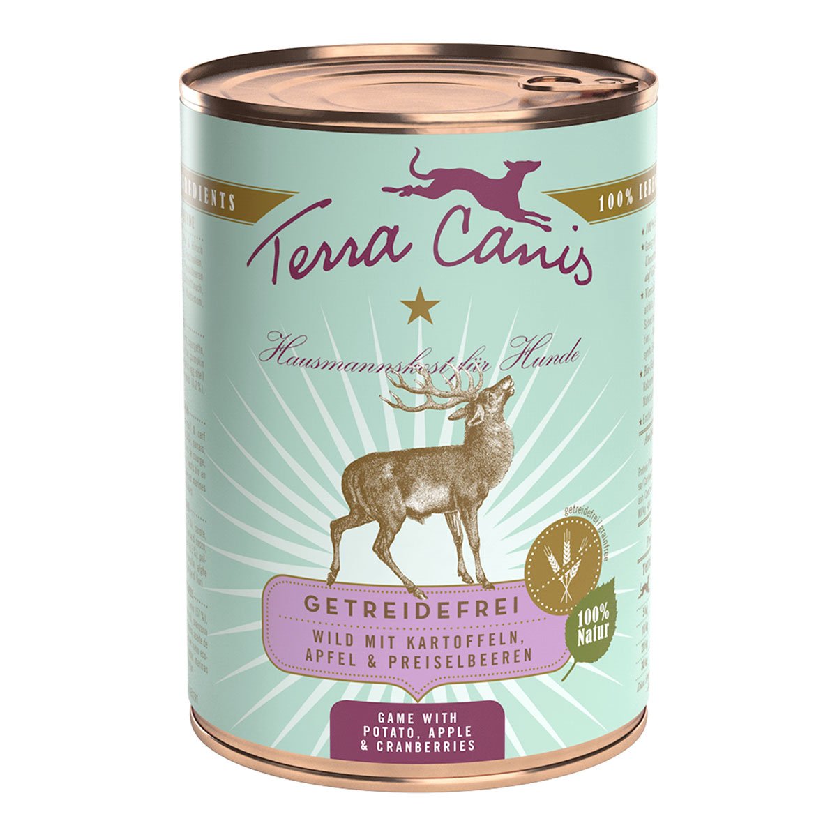 Terra Canis getreidefrei Wild mit Kartoffeln, Apfel und Preiselbeeren 6x400g von Terra Canis