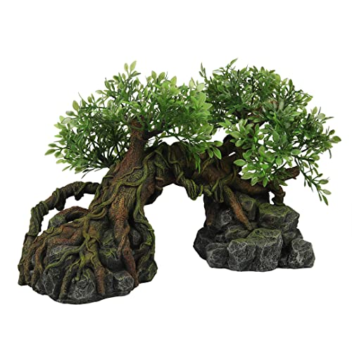 Terra Della, Ornament für Terrarium, Dschungelbaum, 22,5 x 11,5 x 13 cm, Mehrfarbig, ungiftig und pH-neutral, mit synthetischen Pflanzen, naturgetreu, extrem detailliert, geeignet für Terrarien von Terra Della