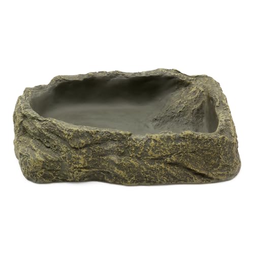 Terra Discount Wasserschale/Futterschale natürlicher Steinoptik für Reptilien, Amphibien, Vögel, Mäuse, Kaninchen UVM. (No. 6-26x17,5 cm) von Terra Discount