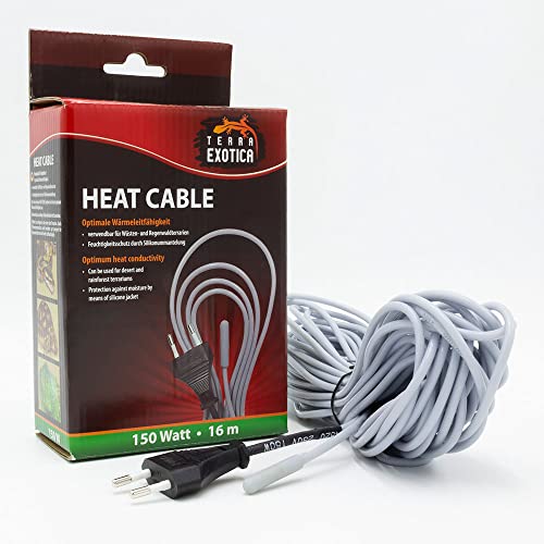 Terra Exotica Heizkabel - 150 Watt / 16 m Heat Cable - Bodenheizung für Terrarien - Terrarium Heizung - Silikonheizkabel für optimale Wärmeleitfähigkeit von Terra Exotica