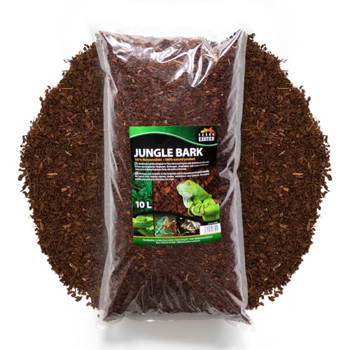 Jungle Bark schöner Bodengrund als Terrarieneinstreu für u.a. Regenwaldterrarien - rötliche Pinie für Ihr Terrarium als Bodensubstrat - Pinienrinde Einstreu für Echsen (10 Liter) von Terra Exotica