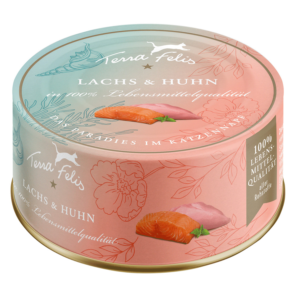 Sparpaket Terra Felis 24 x 80 g - Lachs & Huhn von Terra Felis