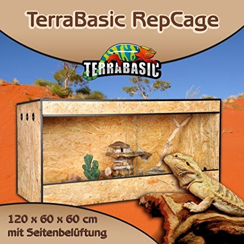 TerraBasic Reptilien-Terrarium 120x60x60, Metall, Seitenbelüftung von TerraBasic