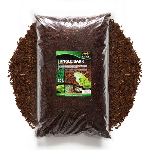 Jungle Bark schöner Bodengrund als Terrarieneinstreu für u.a. Regenwaldterrarien - rötliche Pinie für Ihr Terrarium als Bodensubstrat - Pinienrinde Einstreu für Echsen (20 Liter) von Terra Exotica